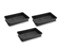 EarlyGrow Heavy Duty 38cm Medium Seed Tray Drainage Holes 3-Pack Greenhouse