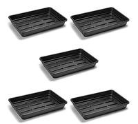EarlyGrow Heavy Duty 58cm Large Seed Tray Drainage Holes 5-Pack Greenhouse