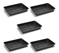 EarlyGrow Heavy Duty Large Seed Gravel Tray 58x38x9.5cm Black 5-Pack