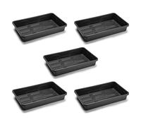 EarlyGrow Heavy Duty Medium Seed Gravel Tray 38x24x6cm Black 5-Pack