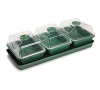 EarlyGrow MPL50033/P/C 3-Bay Windowsill Propagator with Capillary Mat and Tray (Self-Watering) 54.5 x 21.5 x 15 Centimetres - Green