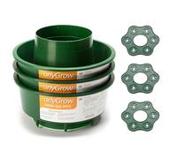 EarlyGrow Tomato & Vegetable Grow Bag Watering Pot Halo with Wigwam Cane Grip to Support Climbing Plants - Pack of 3