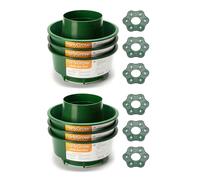 EarlyGrow Tomato & Vegetable Grow Bag Watering Pot Halo with Wigwam Cane Grip to Support Climbing Plants - Pack of 6