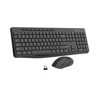 EarlyLit Wireless Keyboard and Mouse 2.4G Ergonomic Wireless USB Mouse and Keyboard 12 Shortcuts and Quiet Click for Computer/Laptop/Windows/Mac