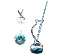 Earlyred Calligraphy Pen Set Handmade Glass Dip Pen Holder Crystal Drip Fountain Pen Writing Signatures Pen Ink Washing Inkwell Pen Decoration Office Student Gift Blue (Not Ink)