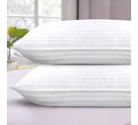 Early's of Witney 'Sateen Stripe' Twin Pack Pillows in White Early's of Witney White