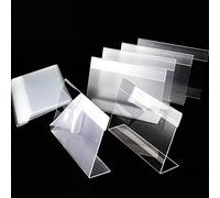 Earlywish 10pcs Sign Display Holder Price Desktop Name Card Product Information Tag Label Counter Top Stand Case 12cm x 8cm