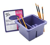 Earlywish Artist Brush Washer Cleaner Bath Holder Twin Compartment Painting Lid