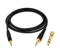 Earmax 5N High-Purity OFC Cable Compatible with Technics EAH-DJ1200 Headphone & 6.35mm Gold-Plated Adapter Plus 3.5mm Plug, HiFi Sound Quality (4.9ft/150cm)