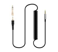 Earmax 6.35mm Adapter 3.5mm to 2.5mm OFC Spring Cable 9.8ft Compatible with AKG JBL DENON Senns Creative Beyer DT240pro Y50 PXC550 K545 Y400BT LIVE2 Mixer DJ Headphones