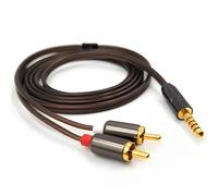 Earmax 6N OCC 2.5mm 4.4mm 3.5mm to 2RCA Balanced Cable 3.3ft Compatible with Phone PC TV Audio Player Power Amplifier