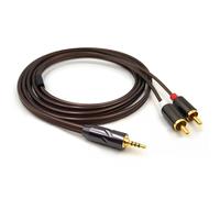 Earmax 6N OCC 2.5mm 4.4mm 3.5mm to 2RCA Balanced Cable 6.5ft Compatible with Phone PC TV Audio Player Power Amplifier