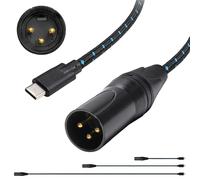 Earmax USB C to XLR Male OFC Audio Output Cable 3.3ft, Type C to XLR 3Pin Nylon Adapter Compatible with Audio Speaker Amplifier Mixing Console Mobile Phone PC Laptop Tablet (100cm)