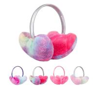 Earmuffs for Girls Women,Rainbow Winter Ear Cover,Warm Ear Muffs for Kids,Colourful Fluffy Earmuffs,Plush Ear Warmers,Soft Ear Protector,Windproof Winter Accessory for Outdoor,Behind the Head Earflaps