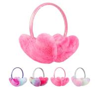 Earmuffs for Girls Women,Rainbow Winter Ear Cover,Warm Ear Muffs for Kids,Colourful Fluffy Earmuffs,Plush Ear Warmers,Soft Ear Protector,Windproof Winter Accessory for Outdoor,Behind the Head Earflaps