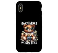 Earn More Worry Less TeddyBear Hustle Money Style Case for iPhone X/XS