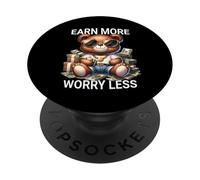 Earn More Worry Less TeddyBear Hustle Money Style PopSockets Adhesive PopGrip
