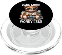 Earn More Worry Less TeddyBear Hustle Money Style PopSockets PopGrip for MagSafe