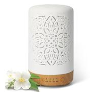 Earnest Living Essential Oil Diffuser for Home White Ceramic Aromatherapy Diffuser 100ml Timers Night Lights and Auto Off Function Essential Oils for Humidifier Electric Aroma Diffuser Office