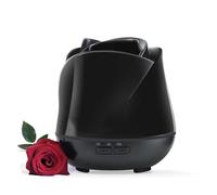 Earnest Living Rose Diffuser 150ml - Quiet Ultrasonic Aromatherapy for Bedroom, Office & Desk, 7-Color LED Light, USB Powered, Auto Shut-Off, Relaxation Gift for Women - Solid Black