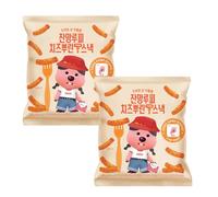 Earnest Zanmang Korean Toppoki Cracker 80g (Pack of 2) - Crunchy Rice Cake Snack in Assorted Flavours (Pack of 2, Cheese)