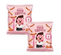 Earnest Zanmang Korean Toppoki Cracker 80g (Pack of 2) - Crunchy Rice Cake Snack in Assorted Flavours (Pack of 2, Rose)