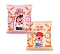 Earnest Zanmang Korean Toppoki Cracker 80g (Pack of 2) - Crunchy Rice Cake Snack in Assorted Flavours (Pack of 2, Assorted)