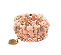 Earnings for Womens Stackable Bead Bracelets Ladies Mens Multilayer Bracelet Set Multicolor Jewelry Bangle Watch And Bracelet Set (J, One Size)