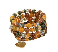 Earnings for Womens Stackable Bead Bracelets Ladies Mens Multilayer Bracelet Set Multicolor Jewelry Bangle Watch And Bracelet Set (N, One Size)