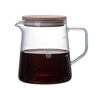 Earnmore Glass Coffee Server with Lid, Insulated Clear Carafe for Juice Tea Water (500 ml)