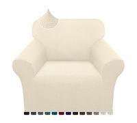 Earnmore High Stretch Armchair Covers Super Soft Chair Covers Upgraded Modern Sofa Slipcover for Dogs Pets Furniture Protector With Elastic Bottom (1 Seater,Beige)