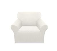 Earnmore High Stretch Sofa Covers Super Soft Loveseat Cover Upgraded Modern Sofa Slipcover for Dogs Pets Non Slip Furniture Protector with Elastic Bottom Machine Washable (1 Seater, Creamy White)