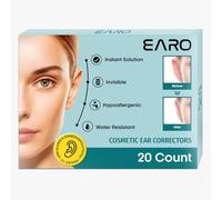 Earo Cosmetic Ear Corrector - Stronger Ear Tape Patches to Hold Back Protruding Ears Without Surgery - Discreet Ear Stickers for Big Ears - Ear Pinning Tape without Surgery - 20-Pack - Clear, One Size