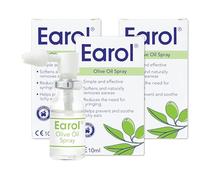 Earol Olive Oil Ear Wax Removal Spray, Clinically Proven, 10ml (Pack of 3)