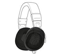 Earpadz Replacement for Audio Technica ATH-M50X M Series, Sony MDR7506 Ear Pads, Protein Leather Headphone Cushions (Midnight, Black, 1 Pair)