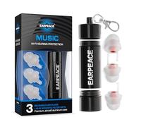 EarPeace Concert Ear Plugs - Reusable High Fidelity Earplugs - Hearing Protection for Music Festivals, DJs, Musicians, Motorcycles, Raves, Work & Airplane Noise Reduction - Standard, Black Case