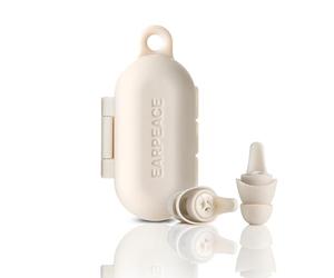 EarPeace Everyday Ear Plugs for Noise Reduction & Noise Control - High-Fidelity Earplugs, Comfortable & Reusable Earplugs for Sleep, Work, Snoring Blocking, Includes Carrying Case - Cream
