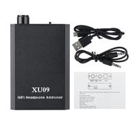 Earphone Amplifier Rechargeable High Performance Stereo XU09 Portable Headphone Amplifier Built-in Battery for Laptop PC