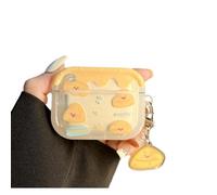 Earphone Case for AirPods 4, Lovely Transparent Clear Yellow Cake Cheese Case Soft Silicone Case, AirPods 4 Cover Protective Case Skin Shockproof Protector for Earbuds + Keychain
