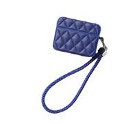 Earphone Case for AirPods Pro 3, Elegant Luxury Classical Diamond PU Leather Surface Earphone Case Soft Silicone Bag, AirPods Pro 3 Cover Protective Skin Protector for Earbuds +Lanyard-Blue