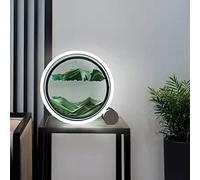 Earphone Moving Sand Art Picture Sandscapes, 3D Dynamic Liquid Deep Sea Motion Round Glass Display Flowing Frame Desktop Toys for Adult Kid Home Decor Office