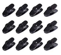 Earphone Wire Clips,12 Pieces Black Clips for Headphones Cable Clothing Clip 360 Degree Rotate Mount Clip for Earphone for Fixing Headphone Wire