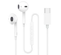 Earphones For iPad (2025) / iPad Air 13 (2025) / Air 11 (2025) Type C Earbuds Wired Digital HiFi Stereo in-Ear Bass Earbud USB C Headphones (WHITE)