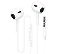 Earphones, In-Ear Headphones Wired Earbuds, Half in Ear Headphones 3.5mm Jack, Wired Earphones with Microphone and Volume Control for Phone, Smartphone, MP3, Most 3.5mm Audio Devices