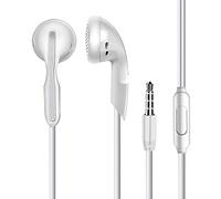 Earphones In Ear Headphones With Microphone 3.5mm Wired Earbuds For Ios And Android Smartphones Laptops Mp3 Gaming Walkman Nkk217 (White, One Size)