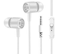 Earphones In Ear Headphones With Microphone 3.5mm Wired Earbuds For Ios And Android Smartphones Laptops Mp3 Gaming Walkman Nkk221 (White, One Size)