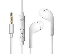 Earphones In Ear Headphones With Microphone 3.5mm Wired Earbuds For Ios And Android Smartphones Laptops Mp3 Gaming Walkman YcR135 (White, One Size)