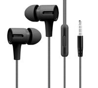 Earphones In Ear Headphones With Microphone 3.5mm Wired Earbuds Hi Fi Sound & Powerful, Comfortable Fit for Long Use. in Mic for Calls, Compatible with Phones/PCs. Ideal for Music, (Black, One Size)