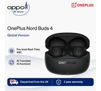 Earphones OnePlus Nord Buds 4 In-Ear True Wireless Earbuds Active Noise Cancelling Earbuds 54h Battery Life,Al Clear Call,Al Translate,Al Assistant Stellar Black