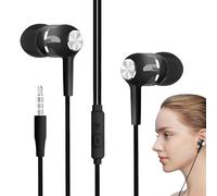 Earphones Wired | Ear Phones with Cord and Microphone | 3.5mm Jack Corded Noise Cancelling Earphone for Workout School Studio Recording Game Travel Music Production